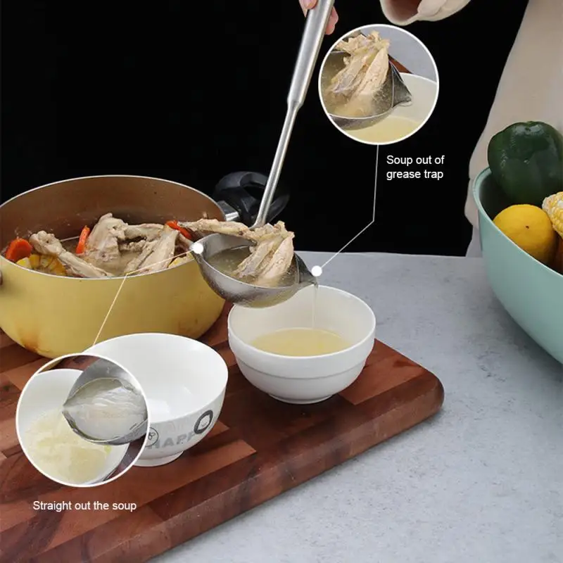 Grease Trap Stainless Steel Oil Separation Spoon 304 Filter Skimmer Separate Spoons For Soup | Дом и сад