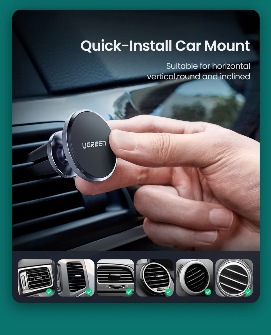 Ugreen Car Magnetic Phone Holder Cell Phone Mount Holder Stand In Car Smartphone Support Magnet for iPhone X Mobile Stand Holder