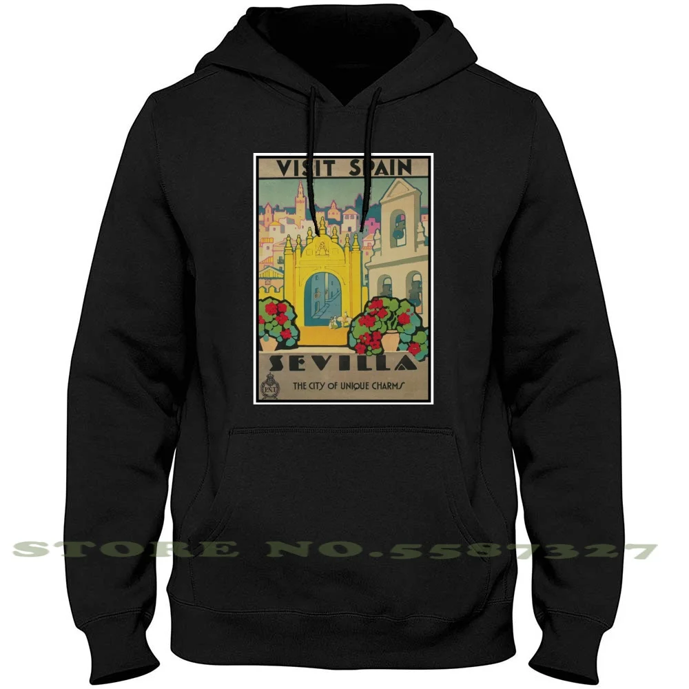 

Sevilla , Spain Vintage Travel Poster Long Sleeve Hoodie Sweatshirt Sevilla Spain Vintage Travel Visit Spain