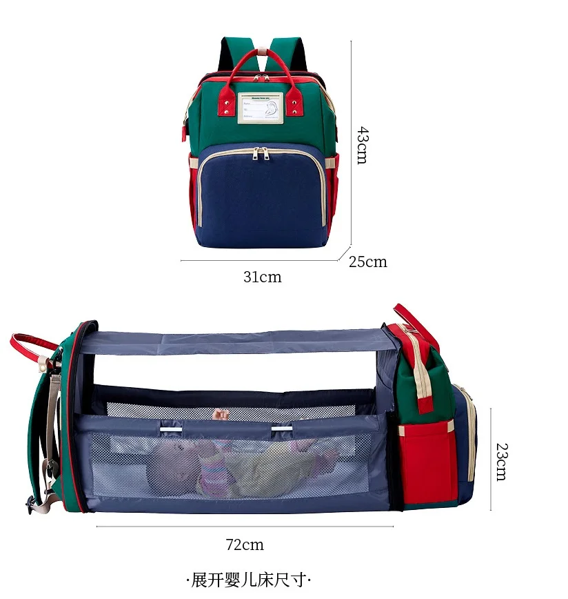 

Portable Crib Nappy Bag Baby Care Changing Diaper Bag Stylish Folding Crib Nappy Bags Mummy Maternity Nappy Bag