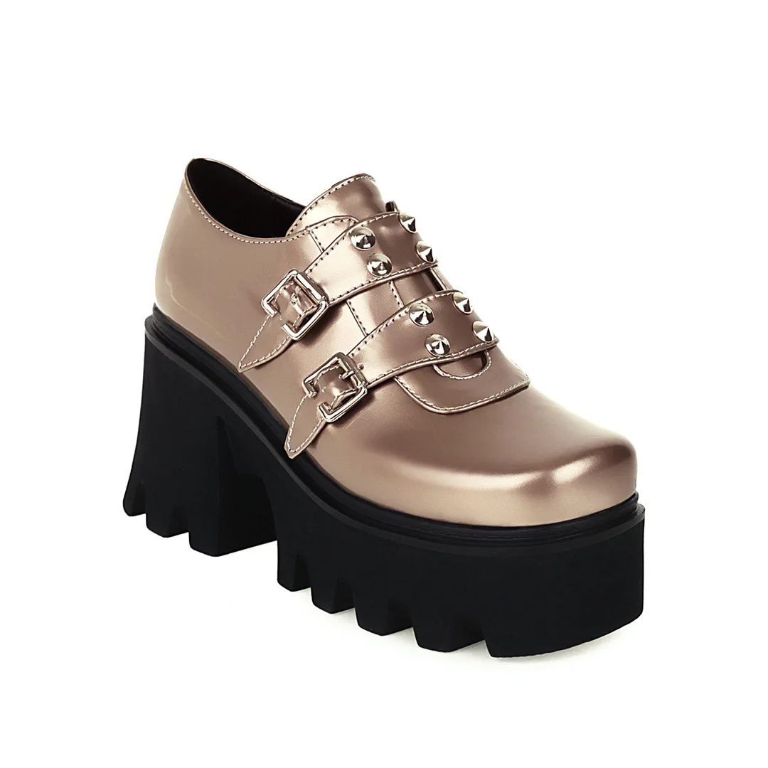 

New Fashion and Popular Platform Platform Punk Style Women's Single Shoes British Style High-heel Fashion Women's Shoes