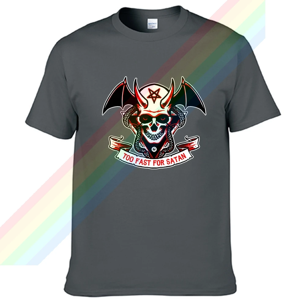 Футболка мужская с принтом сатаны черепа зла бога смерти брендовая футболка