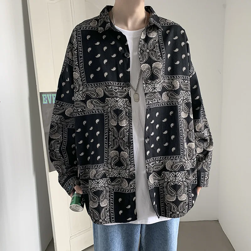 

Куртка мужская демисезонная в стиле хип-хоп, модная ветровка, бандана, уличная одежда с принтом пейсли, верхняя одежда, 2020