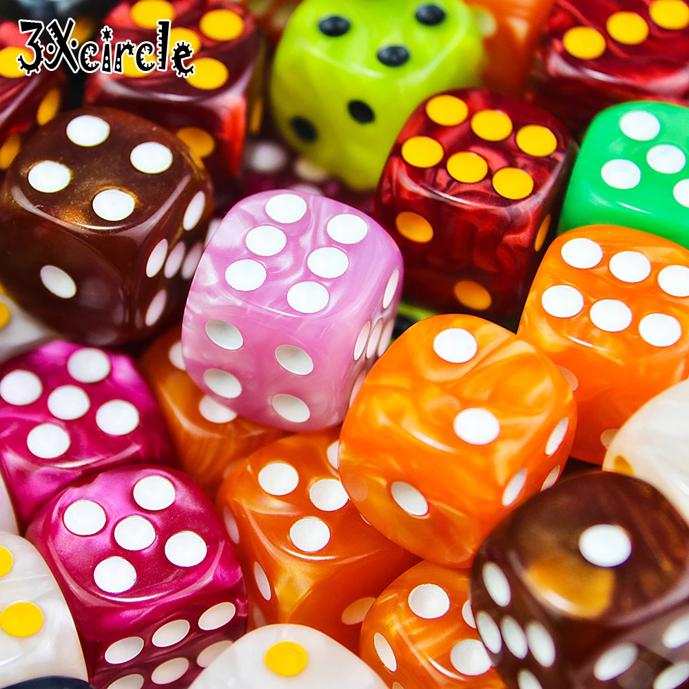 D6 Круглый угол шесть сторонний Стандартный Dot Dice Die Lava Swirl для обучения математике