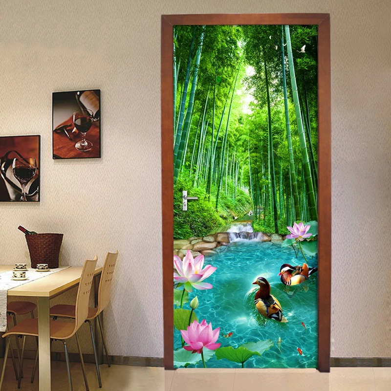 Наклейка на дверь из ПВХ сделай сам водонепроницаемая самоклеящаяся наклейка