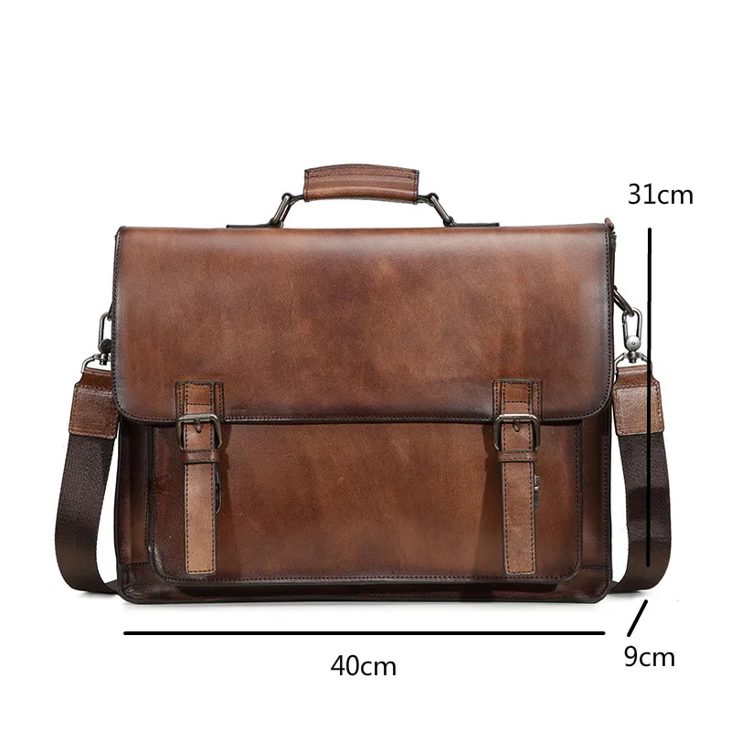 

YourSeason 2021 New Mens Business Handbags Large Capacity Genuine Leather Briefcase Vintage Male Leisure Cowhide Shoulder Bags