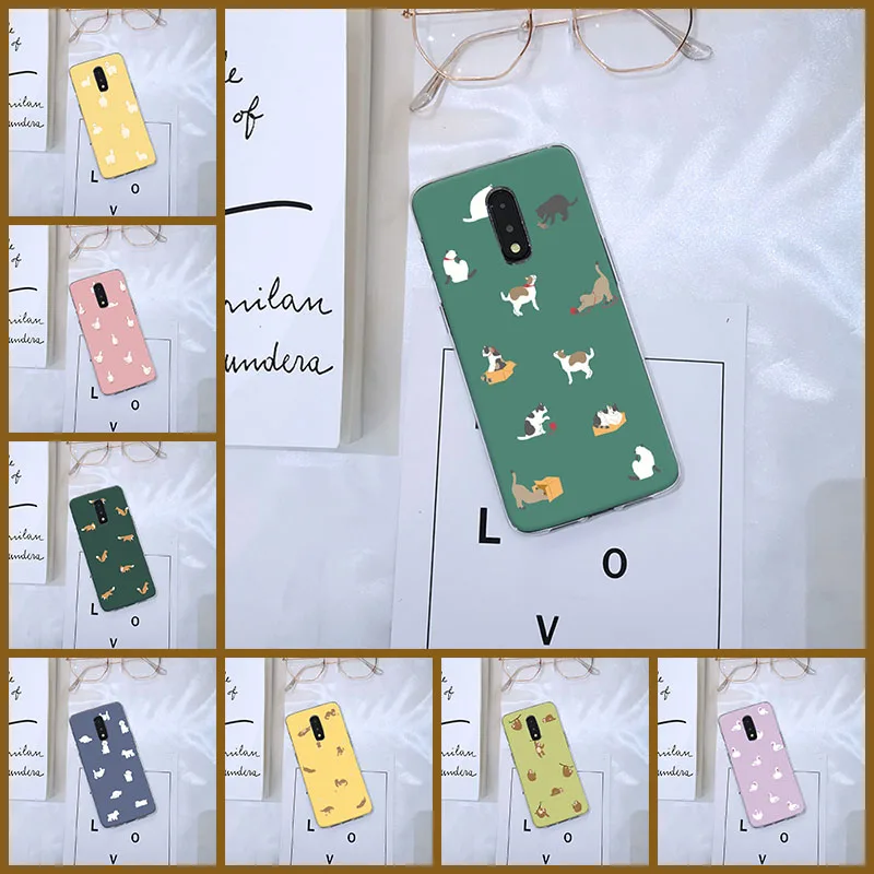 Phone Case Silicone For OnePlus 3 3T 5 5T 6 6T 7 7 Pro Yellow Dog Pink Cat Fox Back Cover For One Plus 7 7 Pro 6 6T 5 5T 3 3T