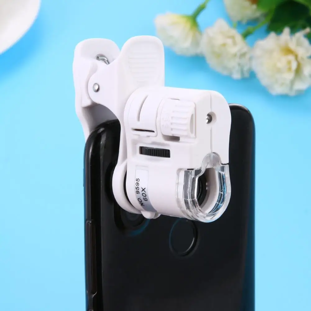 

60X Mobile Phone Microscope Magnifier Universal LED Instrument Macro Lens Optical Zoom With Micro Camera Clip Optical Instrument