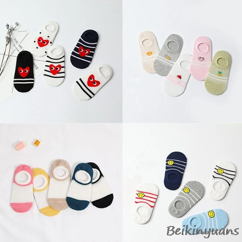 Детские ультратонкие Нескользящие хлопковые носки с короткие до лодыжки