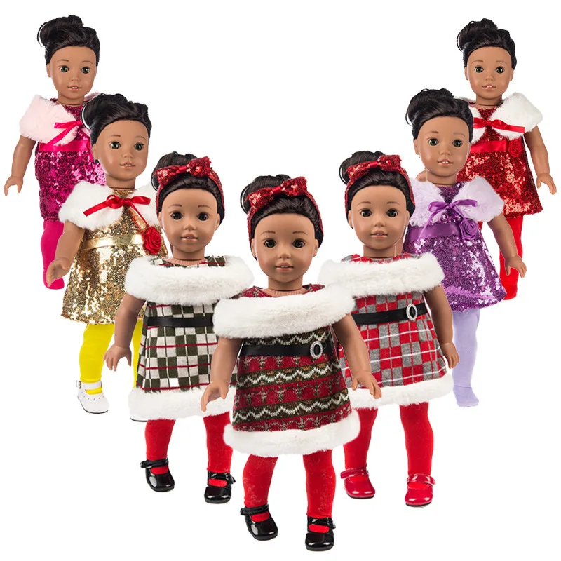 

Аксессуары для кукол, шаль + резинка для волос + юбка, костюм подходит для 18-дюймовых американских и 43 см кукол новорожденных, подарок «сделай...