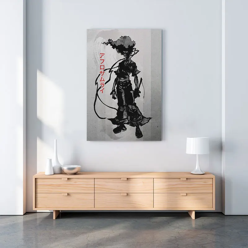 Постер самурая в стиле афро холст настенное художественное украшение для