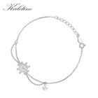 Очаровательные женские браслеты KALETINE с якорем на руле и лодке, серебряные Роскошные циркониевые украшения в стиле хип-хоп, подарок для девушки