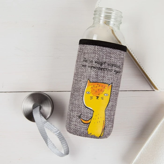 Бутылка для воды в чехле &quotДела идут хорошо&quot 350 мл | Дом и сад