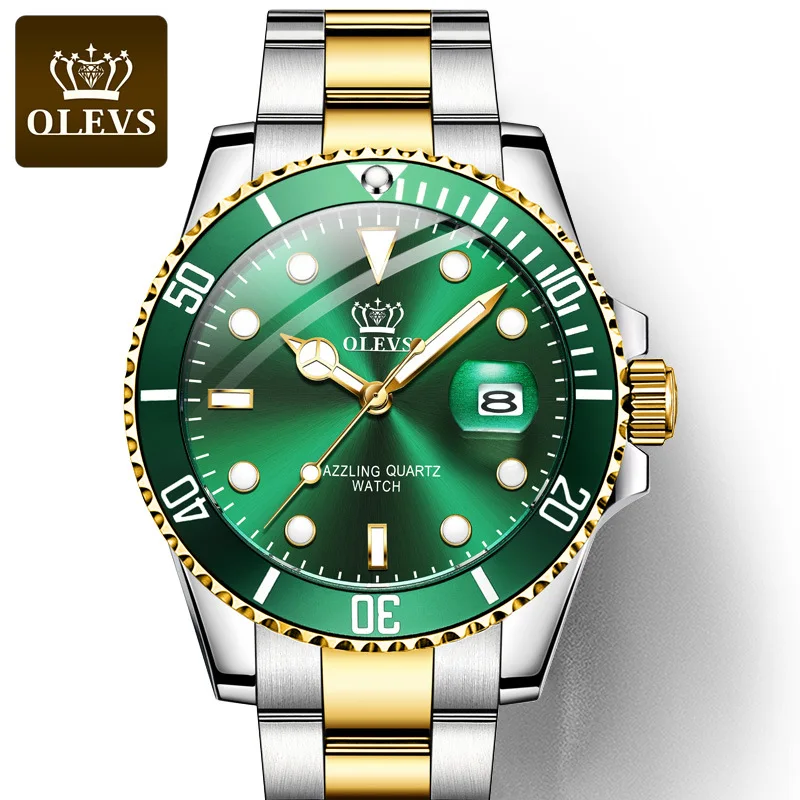 

Laolevs Brand Watch Custom Lux Green Submariner Quartz Watch Waterproof Men's Watch Men's Watch