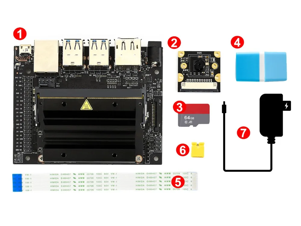 NVIDIA Jetson Nano разработчик комплект AI разработка посылка с 64 Гб Micro SD карты камера " ips дисплей источник питания