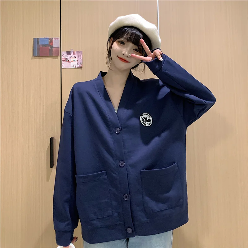 

Осенняя новая свободная Женская куртка средней длины в Корейском стиле