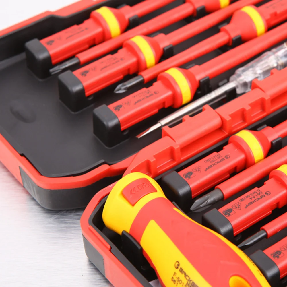 

13pcs 1000V Insulated Screwdrivers Set and Magnetic Slotted Pozidriv Torx Bits Electrician Tools Hand Tools