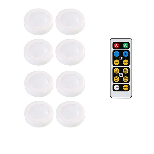 1controller 8lamp Светодиодный Светильник-ночник с беспроводным пультом дистанционного управления, на батарейках, с регулируемой яркостью, под шкаф, светильник s для кухни, настенный шкаф, шкаф, лампа - Цвет: 1controller 8lamp