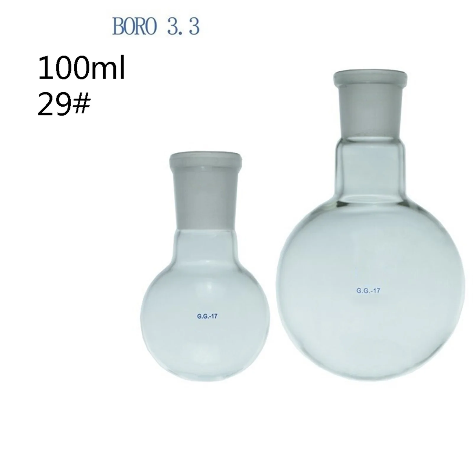 

100ml Boiling Flask Round Bottom 29# Ground Mouth Borosilicate 3.3 Glass Heat Resistant Lab Distilling Flasks- Pack Of 1
