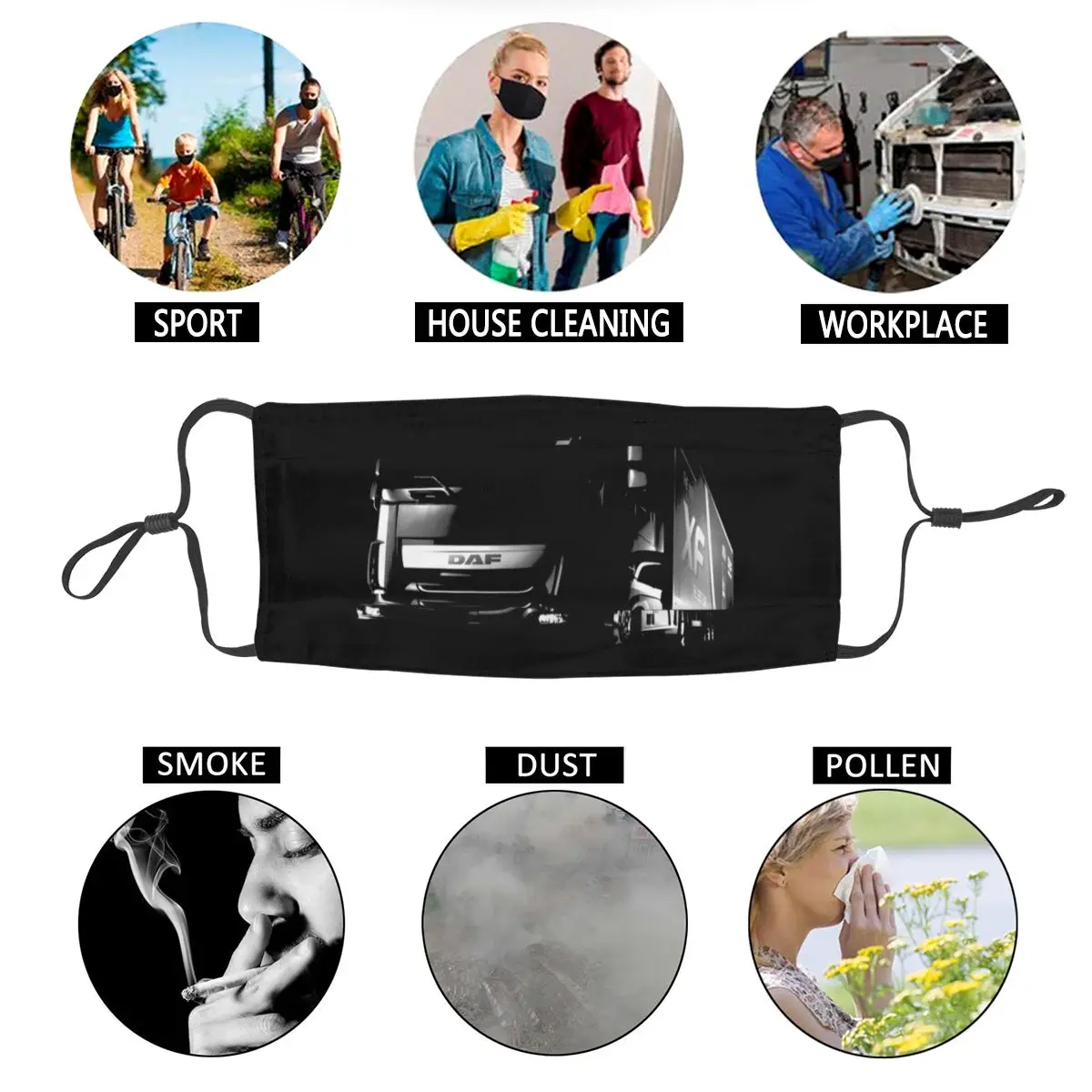 

DAF Truck XF Car Face Mouth Mask Soft Anti Bacterial Dust Protection Cover Respirator Muffle