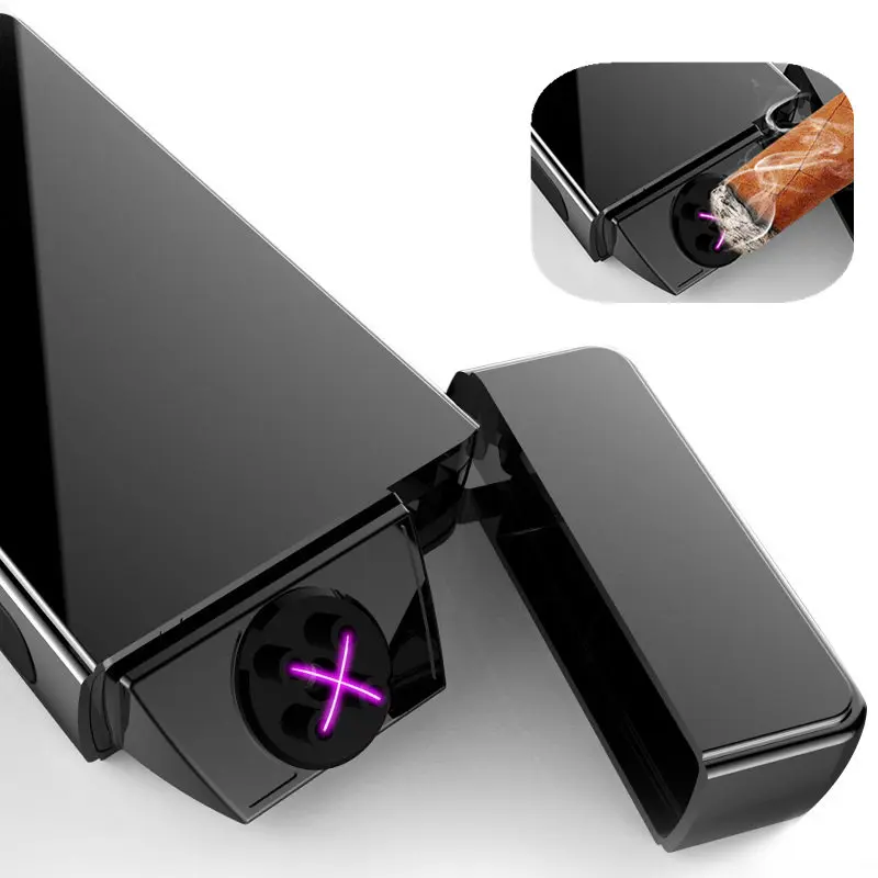 USB Зажигалка с двойной дугой плазменная светодиодный ряжаемая светодиодная