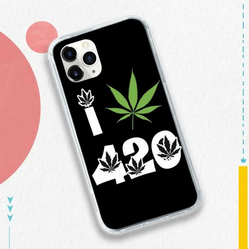 

Weed Leaf Pot Kush 420 pattern Phone Case for iPhone 11 12 mini pro XS MAX 8 7 6 6S Plus X 5S SE 2020 XR