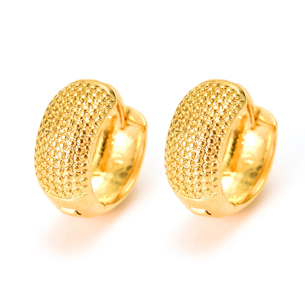 

10 K Pure Yellow Gold GF broadside Earring Real Italy Women's flash resplendent Girls Fashion Kids Children Jewelry