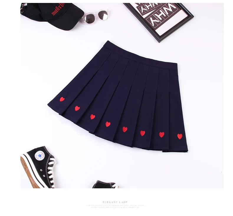 Мини-юбка в стиле Харадзюку милая плиссированная юбка А-силуэта с завышенной