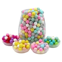 bobo box 100pcs 9mm silicone teether beads baby teething nursing necklace diy pacifier clip chain bpa free food grade colorful