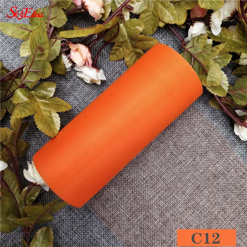 C12 15 см* 22 м Тюль органза рулон ткани украшения дома свадебные украшения сценический фон реквизит декор 5zSH759 - Цвет: C12