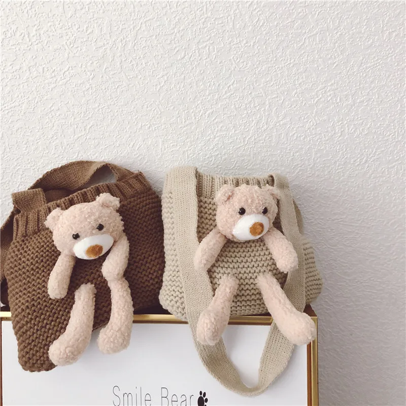 

EnkeliBB Toddler Child Bear Bag Cute Lovely Accessories Knit