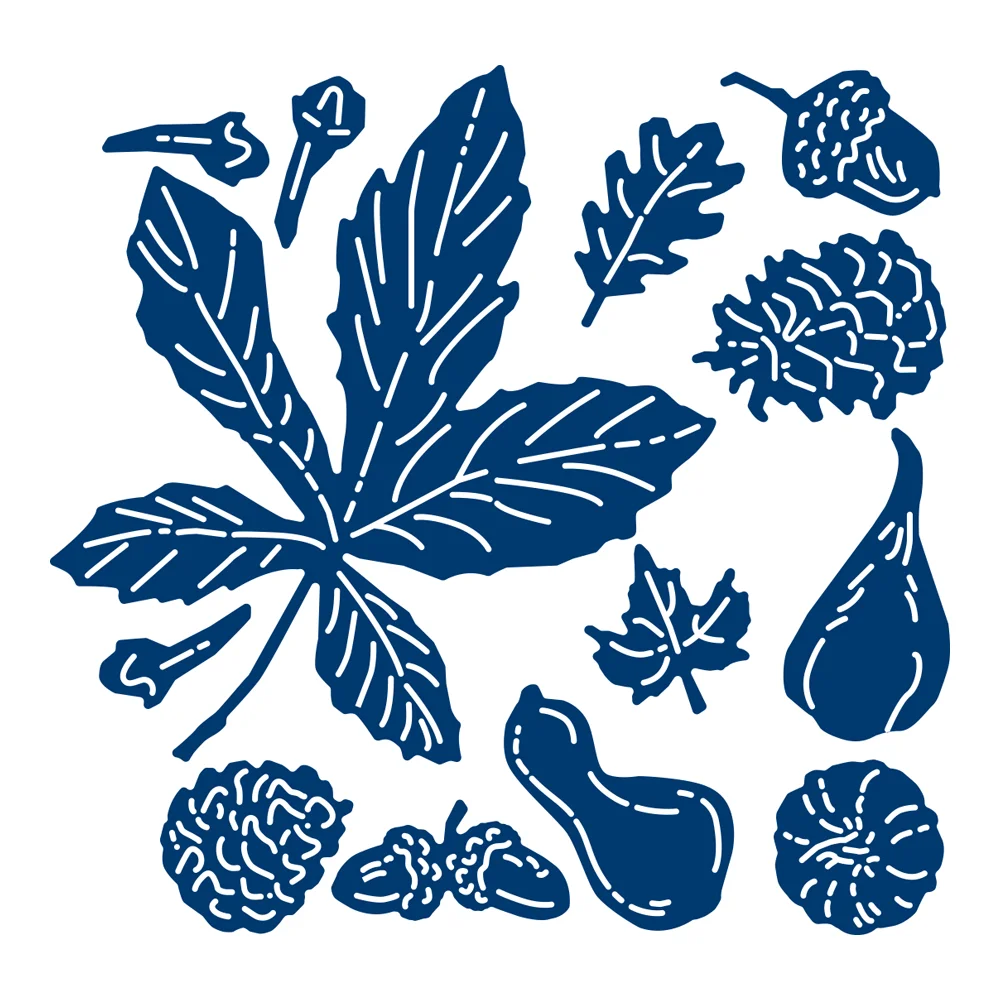 

Autumn Fall Leaves Decoration Metal Cutting Dies Scrapbook Diary Decoration Stencil Embossing Template DIY Thank Card for 2021