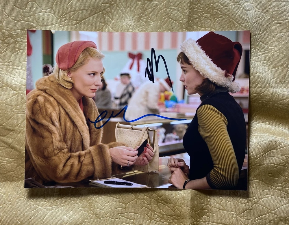 Фото с автографом Carol Movie Cate Blanchett Rooney Mara 5*7 автографы в чернилах 032020B|Открытки и