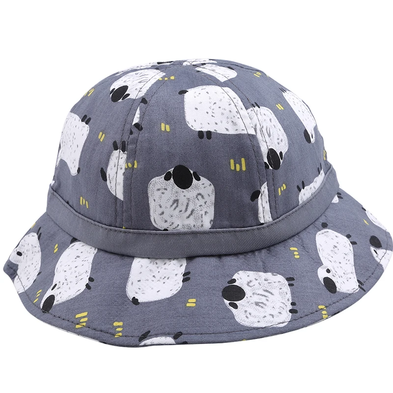 

Boys Girls Sun Hat Summer Bucket Hat For Kids Toddler Cartoon Animal Print Dome Fisher Hat Soft Cotton Cloth Beach Hat