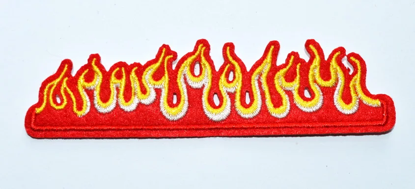 

1x Fire Flames Embroidery Iron On Appliqué Patch (≈ 10 * 2.5 cm)