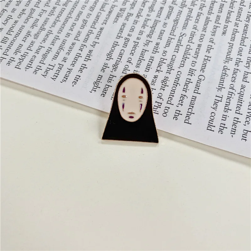 Korean Cartoon Brooches for Women Anime Hayao Miyazaki No Face Male Dragon Cat Brooch Pin Collar Badge Bag Clothes Jewelry | Украшения и