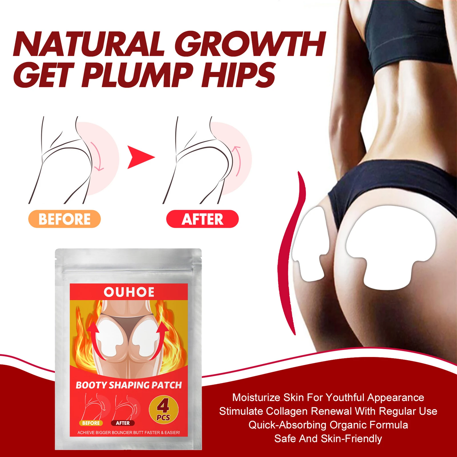 

4 шт., женские трусики для подтяжки ягодиц