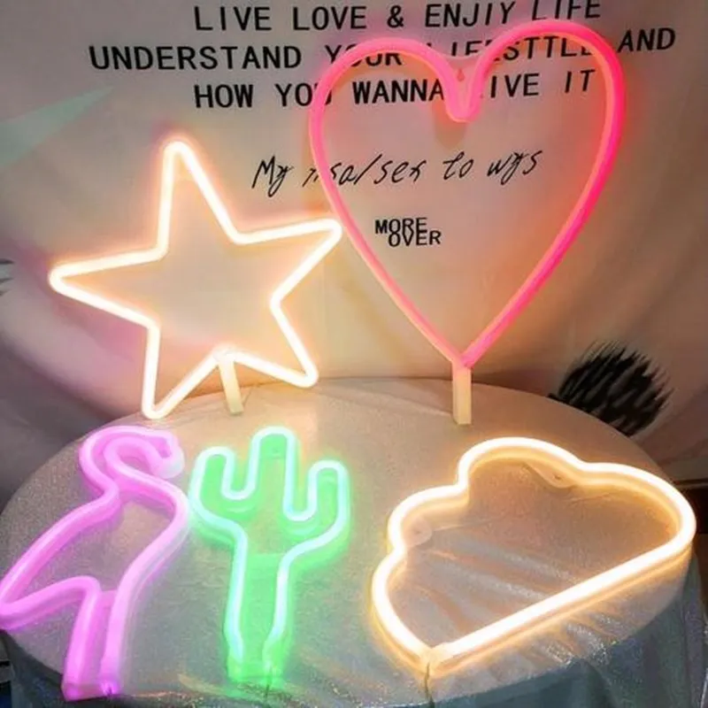 Led Neon Light Colorful Rainbow Sign for Room Home Party Wedding Decoration Xmas Gift Lamp | Лампы и освещение