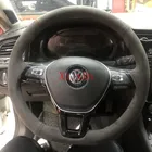Для Volkswagen Golf 6 7GTI Lamando polo Scirocco Tayron, сделай сам, черная замша, ручная строчка