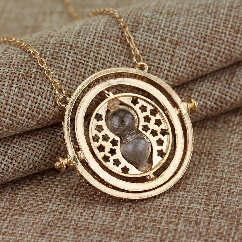 Hot Selling Time Turner Necklace Hourglass Pendant Long Chain Jewelry Fashion Enamel Alloy Toy Trinket Party Cosplay Accessory |