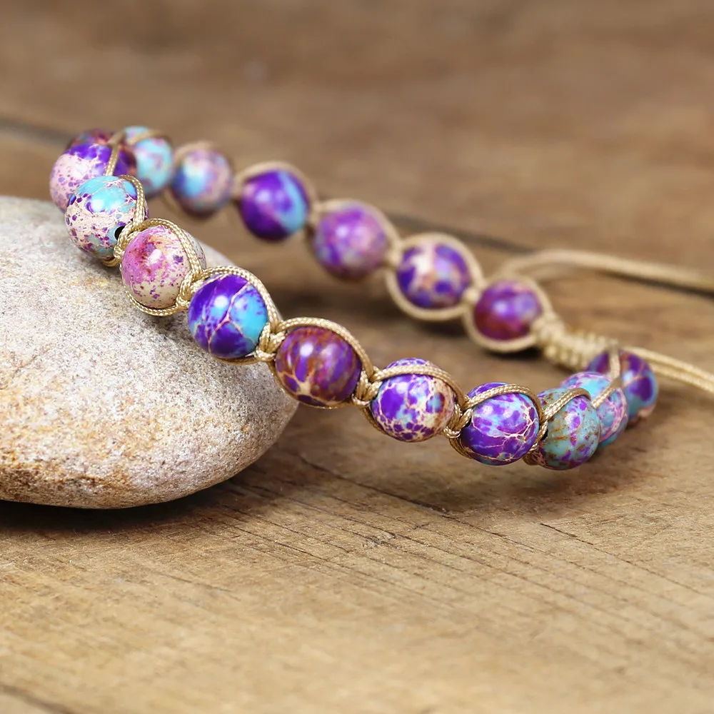 8 мм Плетеный женский браслет ручной работы для йоги|Браслеты с шармами| |