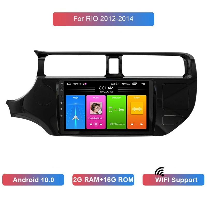 

9 Inch 2 Din Android 10.0 Car MP5 Player Stereo Radio 2+16GB Wifi Bluetooth GPS Navigation for Kia Rio 2012-2014