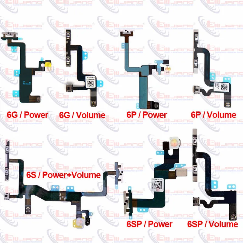 

Original Power Button For iPhone 4s 5s 6 6G 6S 6plus On Off Flex Cable Mute Volume Button Switch Connector Ribbon Repair parts