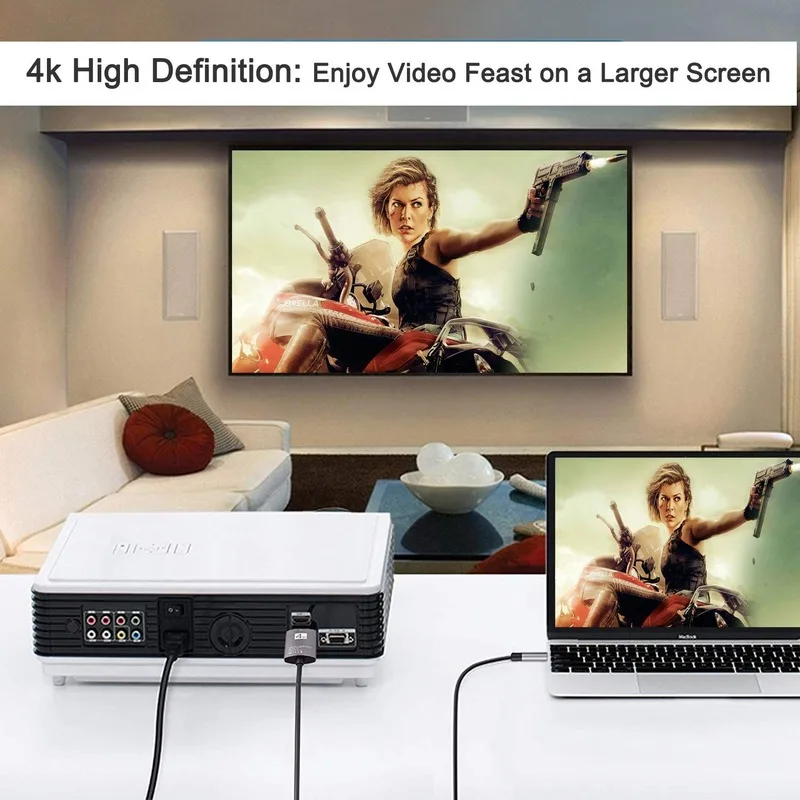 Кабель Переходник USB C на HDMI кабель 4K Тип Thunderbolt3 конвертер для MacBook Huawei Mate 30 адаптер