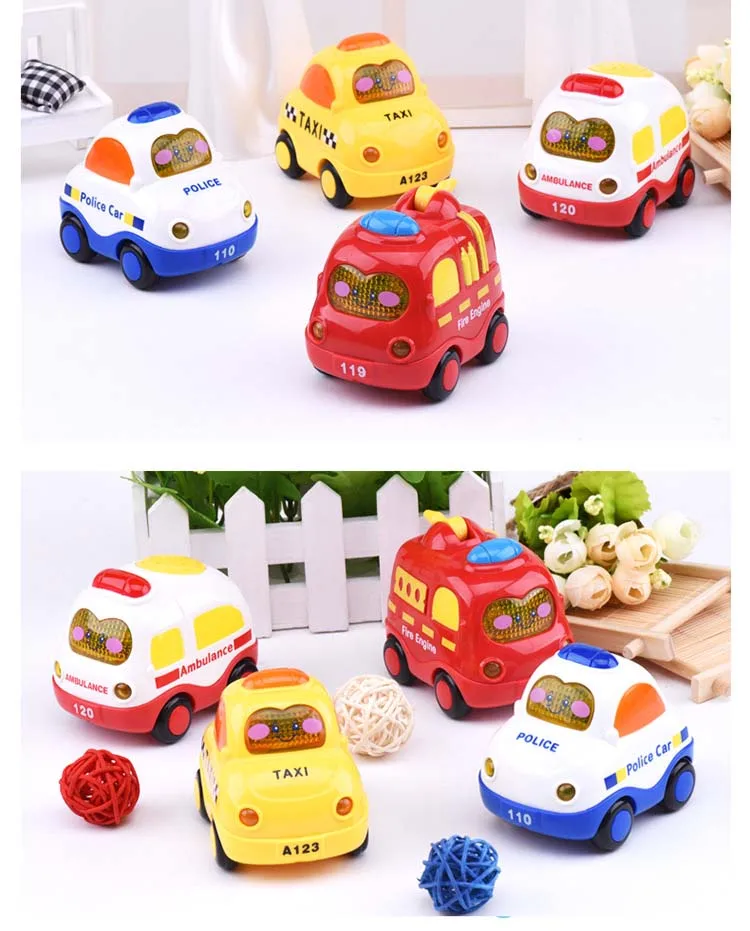 Акция! Kawaii Mini 3 шт./компл. мультяшный автомобиль устойчивый к падению игрушки для