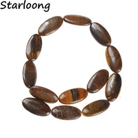 natural gem stone blue brown gold stripe oval flat slice slab agates loose strand spacer nugget beads for diy jewelry making
