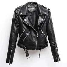 Brand Motorcycle PU Leather Jacket Women Winter And Autumn New Fashion Coat  2 color Zipper Outerwear jacket New 2021 Coat HOT