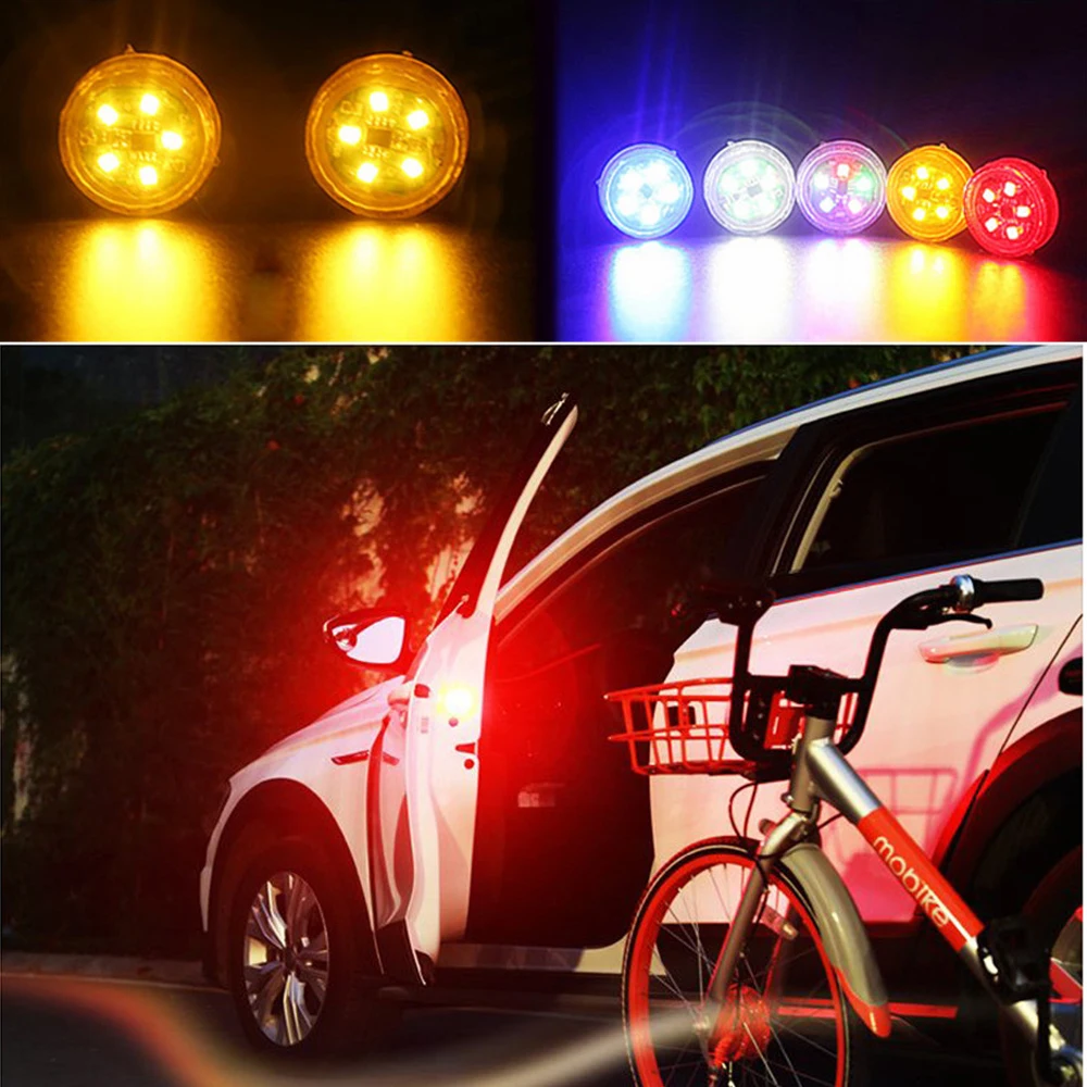 

2x LED Car Door Opening Warning Lights Wireless Magnetic Induction Strobe Flashing Anti Rear-end Collision Safety Lamps