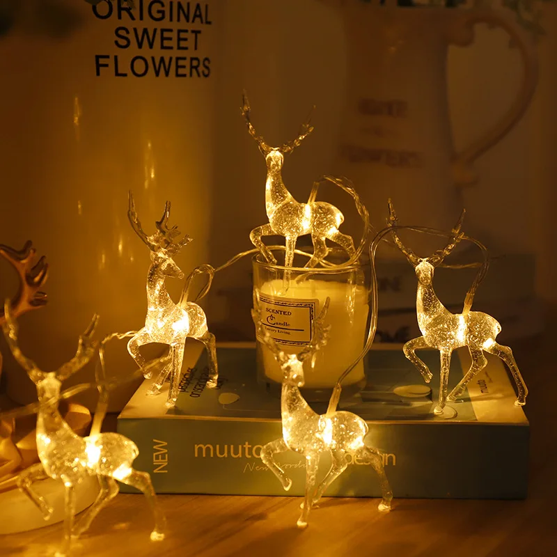 

1.5m 10LEDs Christmas Elk String Light Sika Deer Modeling Fairy Lights Home Indoor Outdoor Decoration Xmas Party Christmas Decor
