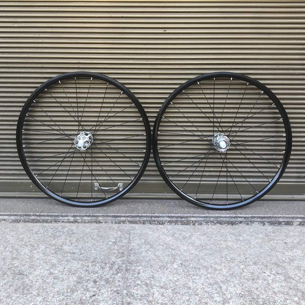 700C обод велосипеда fixie колеса с шинами серебристого цвета 25 мм Односкоростной